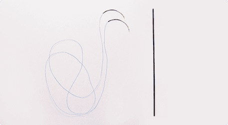 極細の糸と0.5mmシャープ芯の比較【画像】