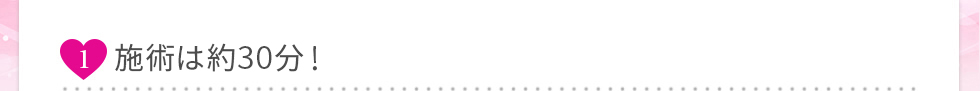 治療は約30分、面倒な通院は不要！