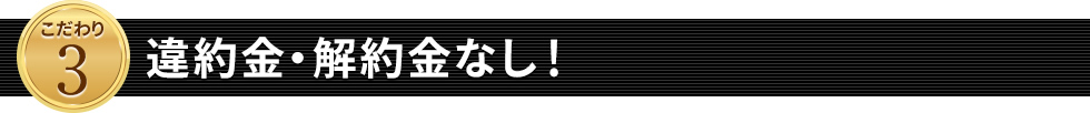 違約金・解約金なし