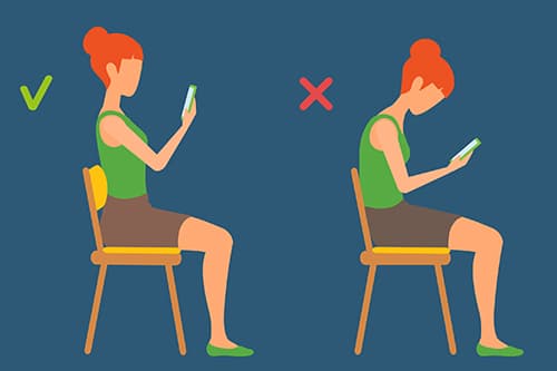 スマホ二重あご対策①　正しい姿勢