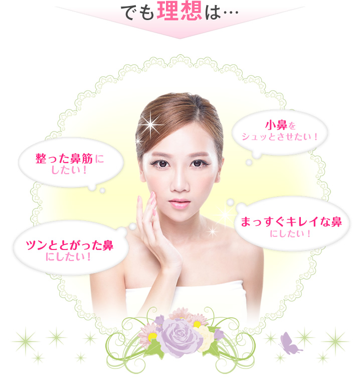でも理想は…ツンととがった鼻にしたい！整った鼻筋にしたい！小鼻をシュッとさせたい！まっすぐキレイな鼻にしたい！
