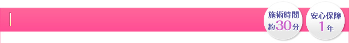 施術時間 約30分・安心保障1年