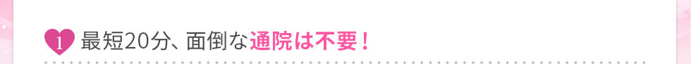 最短5分、面倒な通院は不要！