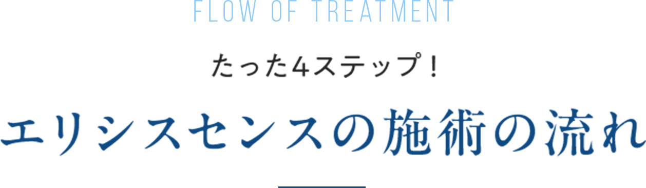 Flow of treatment たった4ステップ！ エリシスセンスの施術の流れ