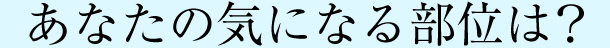 あなたの気になる部位は？