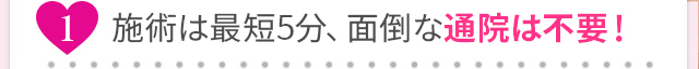 最短20分、面倒な通院は不要！