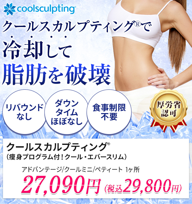 クールスカルプティングで冷却して脂肪を破壊