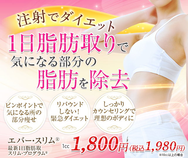 １日脂肪取りで気になる部分の脂肪を除去