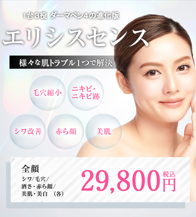 1台3役 ダーマペン4の進化版　エリシスセンス　様々な肌トラブル１つで解決