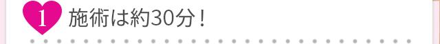 治療は約30分、面倒な通院は不要！