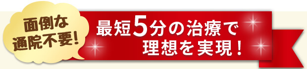 最短5分の治療で理想を実現！