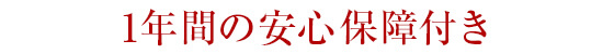 1年間の安心保障付き
