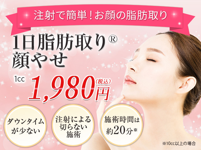 1日脂肪取り顔やせ