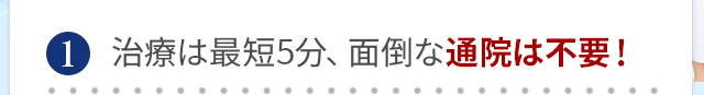 最短15分、面倒な通院は不要！