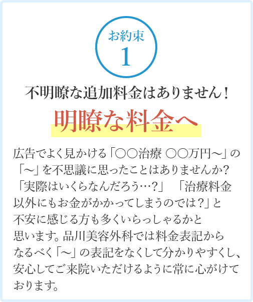 明瞭な料金へ