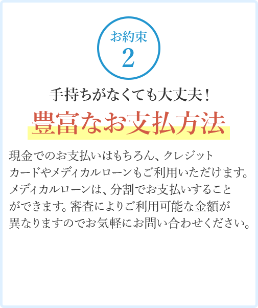豊富なお支払方法