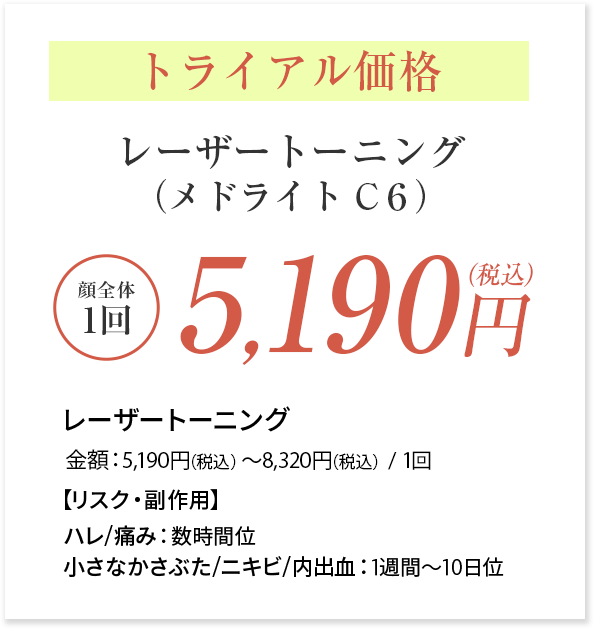 トライアル価格 レーザートーニング